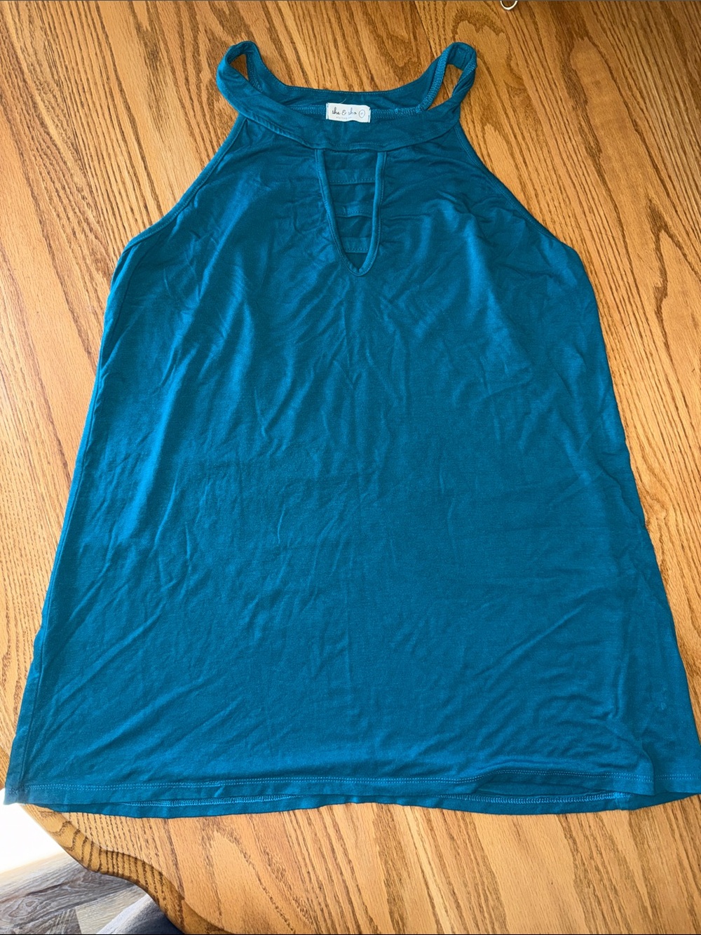 Teal Halter Neck Tank Top